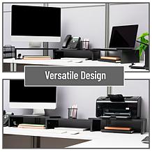 Mind Reader Adjustable 2-Tier Dual Monitor Riser, Black