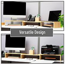 Mind Reader Adjustable 2-Tier Dual Monitor Riser Brown