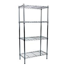Mind Reader Adjustable 4-Tier Industrial Shelving Storage Rack, Silver