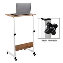 Mind Reader Adjustable Height Rolling Laptop Table - White