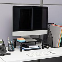 Mind Reader Adjustable Iron Monitor Stand 2-Pack, Black