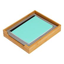 Mind Reader Bamboo Paper Tray Desktop Organizer