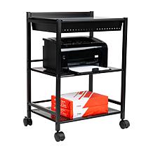 Mind Reader Cart with Covered Compartment Office Organizer Metal