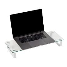 Mind Reader Clear Glass Desktop Monitor Stand Riser