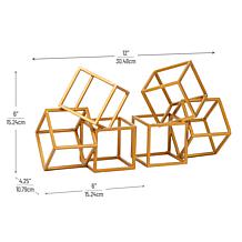 Mind Reader Decorative Geometric Cube Bookends Metal Set of 2