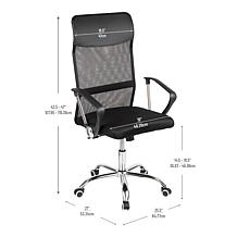 Mind Reader Desk Chair with Wheels Height Adjustable Black
