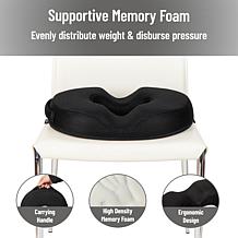 Mind Reader Donut Pillow Seat Cushion with Air Cloud Technology Black