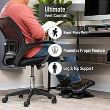 Mind Reader Ergonomic Height Adjustable Foot Rest Plastic Black