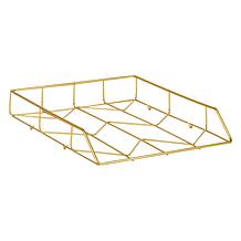 Mind Reader Gold Geometric Paper Tray Modern Organizer