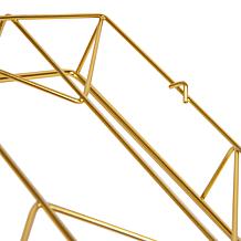 Mind Reader Gold Geometric Paper Tray Modern Organizer