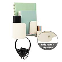 Mind Reader Hanging Organizer Adhesive Wall Mounted Shelf with Hooks