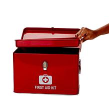 Mind Reader Large First Aid Box with Detachable Tray and Handles