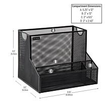 Mind Reader Large Metal File Organizer Storage Basket, Black
