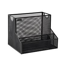 Mind Reader Large Metal File Organizer Storage Basket, Black
