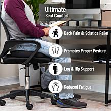 Mind Reader Memory Foam Seat Cushion with Air Cloud Technology Gray