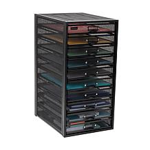 Mind Reader Mesh 10-Compartment Desk Organizer, Black