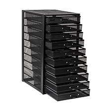 Mind Reader Mesh 10-Compartment Desk Organizer, Black