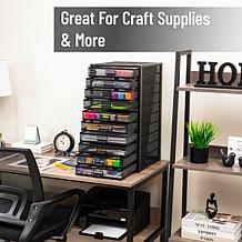 Mind Reader Mesh 10-Compartment Desk Organizer, Black