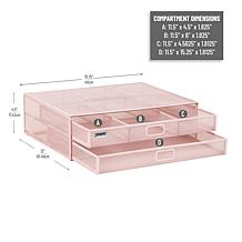 Mind Reader Mesh Monitor Stand with Storage Drawer Metal