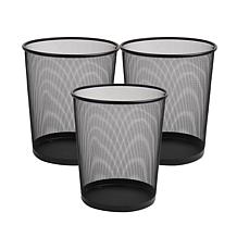 Mind Reader Mesh Trash Can Set of 3 Wastepaper Basket Round