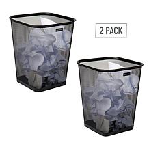 Mind Reader Mesh Trash Can Waste Paper Basket Square Set of 2