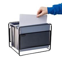 Mind Reader Metal Mesh Hanging Folder File Organizer - Black