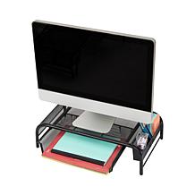 Mind Reader Metal Mesh Monitor Stand and Desk Organizer with Drawer