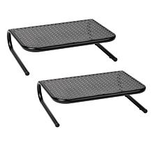 Mind Reader Metal Monitor Stand 2-pack