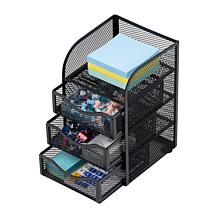 Mind Reader Mini Desk Office Supplies 3-Drawer Organizer, Black