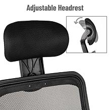 Mind Reader Office Chair with Wheels Height Adjustable Black