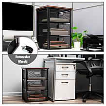 Mind Reader Rolling Storage Cart with 3 Drawers