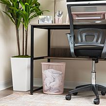 Mind Reader Round Metal Garbage Waste Basket