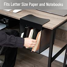 Mind Reader Slide-On Under Desk File Organizer Steel Storage