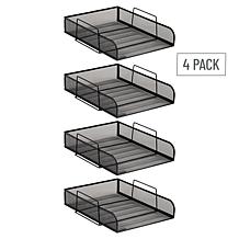 Mind Reader Stackable Paper Tray Desktop Organizer File Storage 4 Pcs