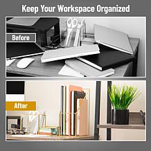 Mind Reader Vertical Glass File Holder with Copper Trim