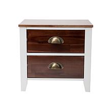 Mind Reader Wood Double-Drawer Nightstand / Side Table 2-Pack, White