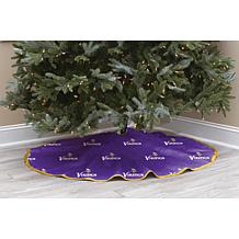 Blue Detroit Lions Micro Plush Christmas Tree Skirt