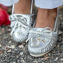 Minnetonka Thunderbird Hand-Beaded Suede Moccasin