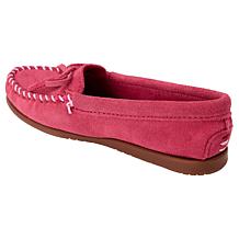 Minnetonka® Tie Slip-On Genuine Suede Moccasin Loafer