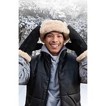Minnetonka Water Resistant Suede & Sheepskin Bomber Hat
