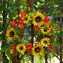 Mixed Sunflower Floral Wreath 22"