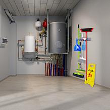 Mop and Broom Holder with Hooks, 5-Position Wall Organizer