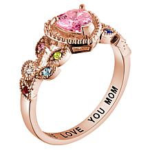 Mother's Heart Family Birthstone Ring 