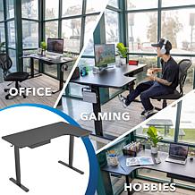 Mount-It! L-Shaped Electric Height Adjustable Sit-Stand Desk