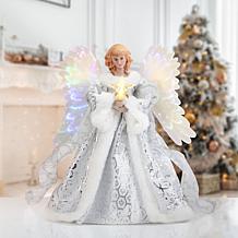 Mr. Christmas 12" Fiber Optic Angel Tree Topper - White