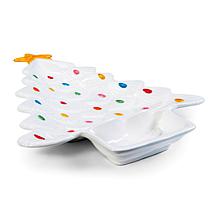 Mr. Christmas 14.25''Tree Platter with Dip Section- Green