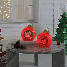 Mr. Christmas Set of 2 12" LED Blow Mold Ornaments