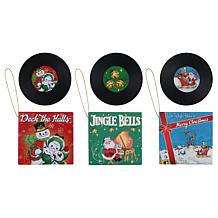 Mr. Christmas Set of 3 Musical Record Ornaments