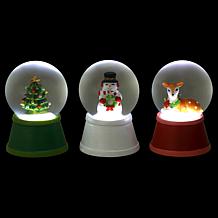 Mr. Christmas Set of 3 Nostalgic LED Snow Globes