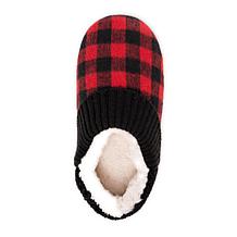 MUK LUKS Women's Flannel Plaid Slipper with Berber heel - Ebony